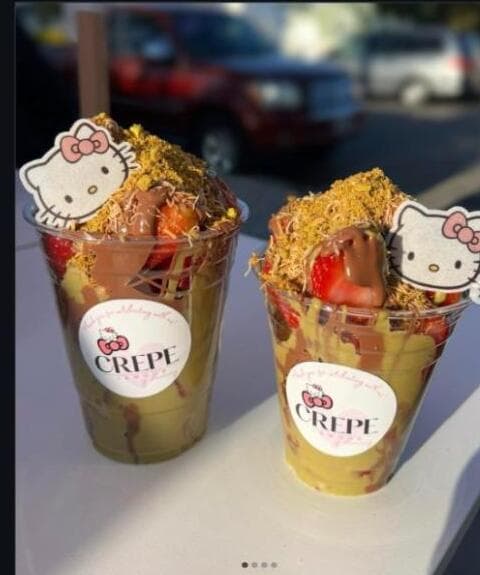 Hello Kitty Dubai chocolate dessert cups